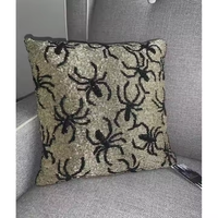 Housse de coussin Falah International, motif citrouille, motif uni, housse de coussin perlée pour l'extérieur, design européen moderne, housses de coussin