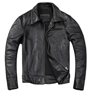 High Quality Customized Mens Cow Skin <b>Jacket</b> Premium Genuine Winter Wear Warm Breathable Waterproof Windproof <b>Mandarin</b> <b>Collar</b> - Product Image 6