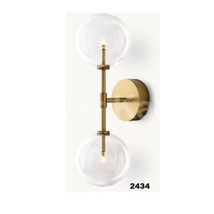 Handcrafted Gold Aluminium & Steel Globe Glass <b>Shade</b> Wall Lamp With Bulb Included <b>For</b> Home Living Room & <b>Garden</b> - Product Image 1