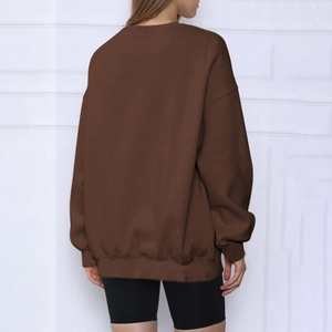 Venta caliente mujeres de gran tamaño Casual Streetwear estilo Hip Hop tela de lana ropa de invierno pulóver sudaderas logotipo frontal 2025 - Product Image 6