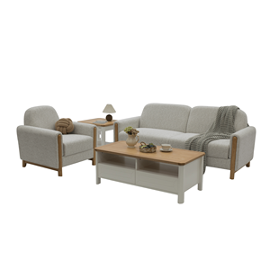 Modern Minimalist Fabric <b>Sofa</b> with Solid <b>Wood</b> <b>Frame</b> Comfortable 2-Seater L-Shape Ergonomic Upholstered Furniture Padded Arms - Product Image 3