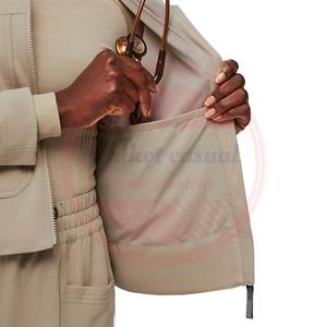 Veste d'uniforme hospitalier anti-rides personnalisée \ Vestes de gommage médical unisexe pour soins infirmiers extensibles - Product Image 3