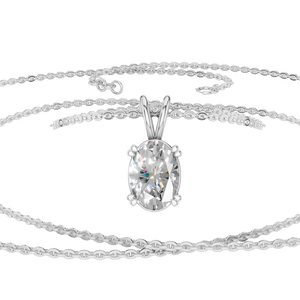 Collar con Colgante de Moissanita Ovalada de Oro Sólido de 14K de Alta Calidad al por Mayor para Mujer, Regalo para Fiesta, Personalizable - Product Image 5