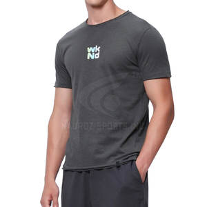 T-shirts pour hommes à manches courtes, coupe classique, en polyester/coton, à séchage rapide, écologiques, imprimés en relief, couleur personnalisée, vêtements de mode - Product Image 1