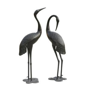 Artesanías de Metal tamaño real pájaros estatuilla jardín decorativo Pelícano escultura césped granja decoración bronce par de ornamento de pájaro - Product Image 2