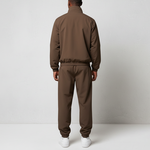 Produit tendance 2026 : Survêtements en nylon pour hommes, ensembles de jogging, coupe oversize, unis, zippés, décontractés, en polyester, pour la gym, automne - Product Image 2
