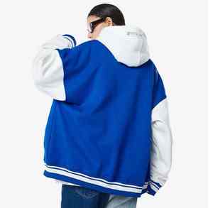 Chaqueta universitaria hecha a medida de alta calidad para mujer, ropa informal de tendencia con cuello levantado para invierno con logotipo frontal - Product Image 5