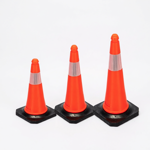 Cône de signalisation routière réfléchissant en PE, 20-40 pouces, stabilisé aux UV, équipement de sécurité routière, vente en gros - Product Image 1