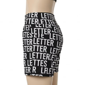 Womens Fitness Shorts Four Way Stretch Spandex Soft Breathable <b>Letter</b> Print Active Wear Comfortable Gym Running Workout Clothing - Product Image 2