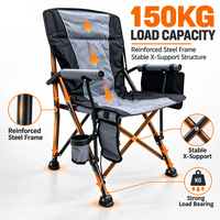 Chaises de camping chauffantes à cadre en fer, très vendues - Design moderne, durables et portables, chaises pliantes d'extérieur