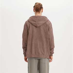 2025 personalizado lavado ácido Zip up sudaderas con capucha hombres invierno 100% algodón ropa de calle de gran tamaño ropa de gimnasio sudaderas con capucha - Product Image 4