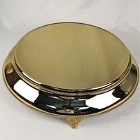 Support à gâteau rond moderne en laiton avec finition nickel, écologique, compatible lave-vaisselle, fabrication de haute qualité, CMC-CS46