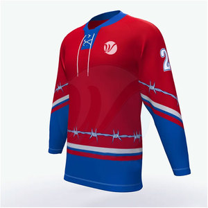 เสื้อเจอร์ซีย์ฮ็อกกี้น้ำแข็งเสื้อเจอร์ซีย์ฮ็อกกี้น้ำแข็งวัสดุทนทานติดป้ายได้ตามต้องการ - Product Image 2