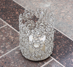 Bougeoir en fil galvanisé Offre Spéciale perles de cristal finies en or support de lumière en T de forme carrée pour mariage et décorations pour la maison - Product Image 5