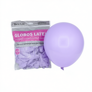 Palloncini in lattice Party Love 30 cm lilla pastello, confezione da 50 pezzi, decorativi - Product Image 2