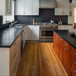 Carreaux de dalles de granit noir poli naturel de haute qualité pour comptoir de sol de surface durable de villa moderne - Product Image 1