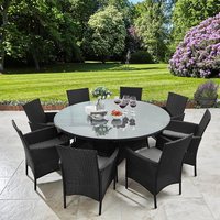 Tables et chaises de salle à manger d'extérieur modernes, rectangulaires, avec plateau en verre, en rotin PE, ensemble de meubles de jardin pour hôtel, maison, bureau