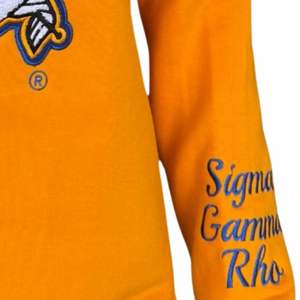 SGRho Shield Chenille sudadera suave Premium algodón cuello redondo bordado Sigma Gamma Rho Greek Sorority ropa para mujer - Product Image 4
