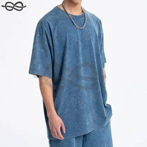 T-shirt vintage lavé à l'acide de qualité supérieure pour hommes imprimé graphique personnalisé surdimensionné goutte épaule lourd gsm blanc tee en détresse rétro - Product Image 5