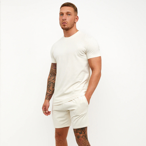 Super Custom New Summer Men's 2PC Set 100% Algodón Traje deportivo Camiseta de manga corta Pantalones cortos Ecológico Dos piezas Twin Set Venta - Product Image 6