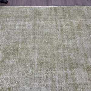 Tapis turc vintage 6,4x9,5 pi (196x291 cm), tapis oriental en laine verte - Product Image 4