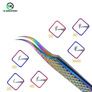 Pinces à cils de haute qualité pour l'application des cils, pinces à cils en acier inoxydable légères pour une manipulation facile - Product Image 3