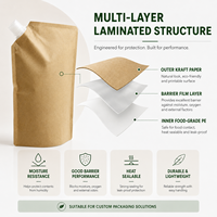 Support imprimé personnalisé écologique en papier kraft pour pochettes recyclables 300ml 1L liquide recharge sac bec biodégradable pour le lait