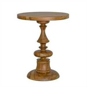 Meubles de salon modernes contemporains pieds en forme de sablier canapé rond en bois massif Table basse d'appoint - Product Image 5