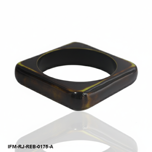 Bracelet en résine géométrique épaisse en forme de carapace de tortue carrée, bijoux minimalistes modernes en ambre pour femme - Product Image 1