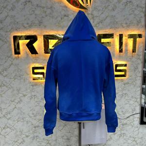 Sudadera con Capucha Azul para Hombre Rich In Spirit, con Cierre, de Felpa de Algodón, Informal, con Estampado Frontal, Corte Regular, Estilo Otoñal - Product Image 2