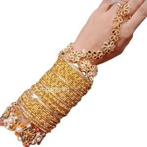 Ensemble de bracelets fantaisie géométriques en acier inoxydable pour femmes, style ethnique bohème, pour mariage, fête, tenue traditionnelle, mode - Product Image 1