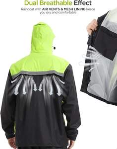 Unisex Casual <b>Windbreaker</b> with <b>Air</b> Vents Reflective Waterproof Breathable Jacket Pants for Work Golf Fishing Hiking Solid - Product Image 3