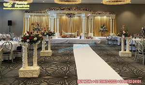 Tamil Wedding Grand Mandap con Dome Golden Mandap para la ceremonia de boda de Malasia Srilankan Wedding Dome Design Mandap Decor USA - Product Image 5