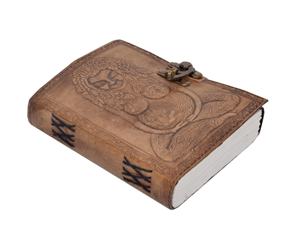 Charcoal Travel Regular Leather Journal Handmade Mother of Earth Vintage Antique Hand Embossed Diary Personal <b>Organiser</b> <b>Planner</b> - Product Image 2