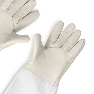 Meilleurs gants d'apiculture en cuir de vachette XL Gants de protection blancs antidérapants confortables en silicone et polyester pour apiculteurs - Product Image 3