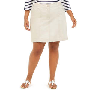 กางเกงกระโปรงสีเบจสำหรับผู้หญิงไซส์ใหญ่ แบรนด์ Karen Scott พร้อมขอบเอวแบบถัก ไซส์ 16W - Product Image 3