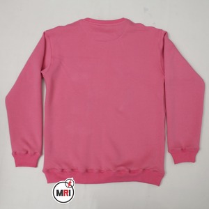 เสื้อสเวตเตอร์คอตตอนผสมสำหรับผู้ชายเสื้อสเวตเตอร์แขนยาวสีชมพูสีแดงปักลายโอเวอร์ไซส์แบบกำหนดเอง - Product Image 3