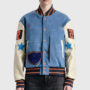 Nouveau design de couleur unie pour hommes Veste Letterman Streetwear Vêtements chauds Veste Letterman pour hommes - Product Image 2