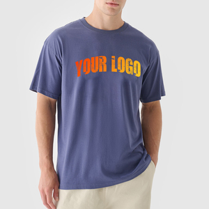 OEM Custom Logo 100% Cotton <b>Knitted</b> T-shirt Men Oversized Blank Regular Fit Short Sleeve High Quality Custom Plus Size Tees - Product Image 1