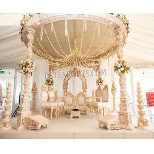 Top boda madera tallada Padmavati Mandap Reino Unido Maharani boda tallada a mano madera Mandap impresionante ceremonia India Mandap de madera - Product Image 1