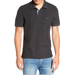 Camisas Polo ajustadas para hombre 95% algodón 5% Spandex tejido de punto cuello alto manga corta logotipo personalizado precio de fabricación - Product Image 6