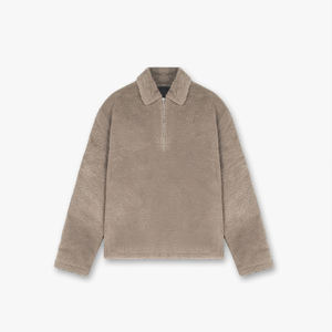 Custom <b>Mens</b> <b>Sherpa</b> Fabric Half Metal Zipper <b>Jackets</b> Winter Warm Unisex <b>Sherpa</b> Fleece <b>Jacket</b> - Product Image 6