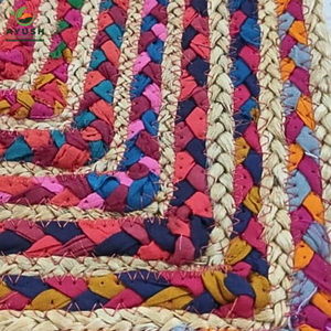 Alfombras y alfombras de dormitorio hechas de material de yute 100% natural y alfombras trenzadas a mano personalizadas de tela de algodón de colores - Product Image 6