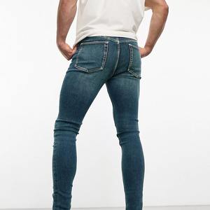 Pantalones vaqueros de alta calidad para hombre, superventas de 2025, estilo callejero transpirable con diseño de logotipo personalizado, pantalones vaqueros de moda - Product Image 2