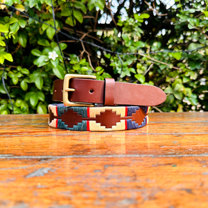 Ceinture Polo Unisexe Décontractée en Cuir de Buffle d'Eau avec Fil Ciré Recyclé, Boucle 100% Laiton Massif, Largeur 35MM, Personnalisable - Product Image 1