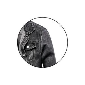 Chaqueta vaquera informal para hombre, chaqueta vaquera de un solo pecho con solapa de Color sólido, chaqueta para hombre de calidad ajustada de otoño para hombre con color personalizado - Product Image 4