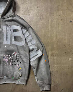 Sudadera con capucha para hombre, ropa de calle, parche bordado con apliques, Vintage, lavado ácido, Sol, se desvanece, Sudadera con capucha desgastada, boxy, recortada, sudaderas con capucha de gran tamaño para hombre - Product Image 3