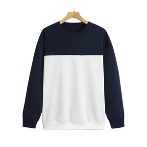 Nuevas Sudaderas Lisas de Dos Tonos para Hombre, Cuello Redondo, Secado Rápido, Felpa de Algodón, Sudadera Masculina de Alta Calidad - Product Image 1