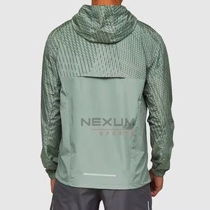 Veste de survêtement en coton nylon imperméable à coquille souple pour hommes, pull de course à pied multi-poches avec demi-fermeture éclair, dernières vestes à capuche - Product Image 6