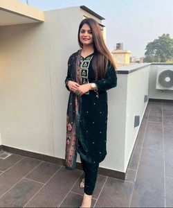 Dupatta ชุดเดรสส่าหรียาวแบบ2ชิ้นสีดำเสื้อผ้าแอฟริกัน - Product Image 3